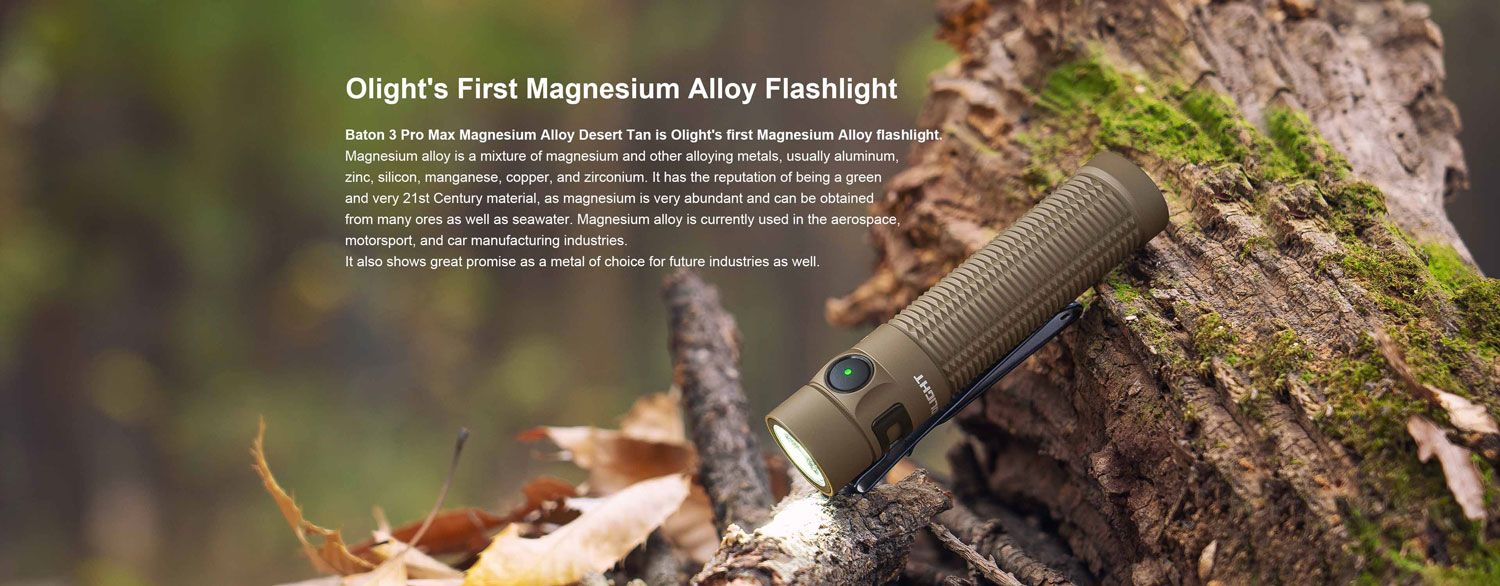 Olight Baton 3 Pro Max - Magnesium Alloy - Desert Tan - DLT Trading