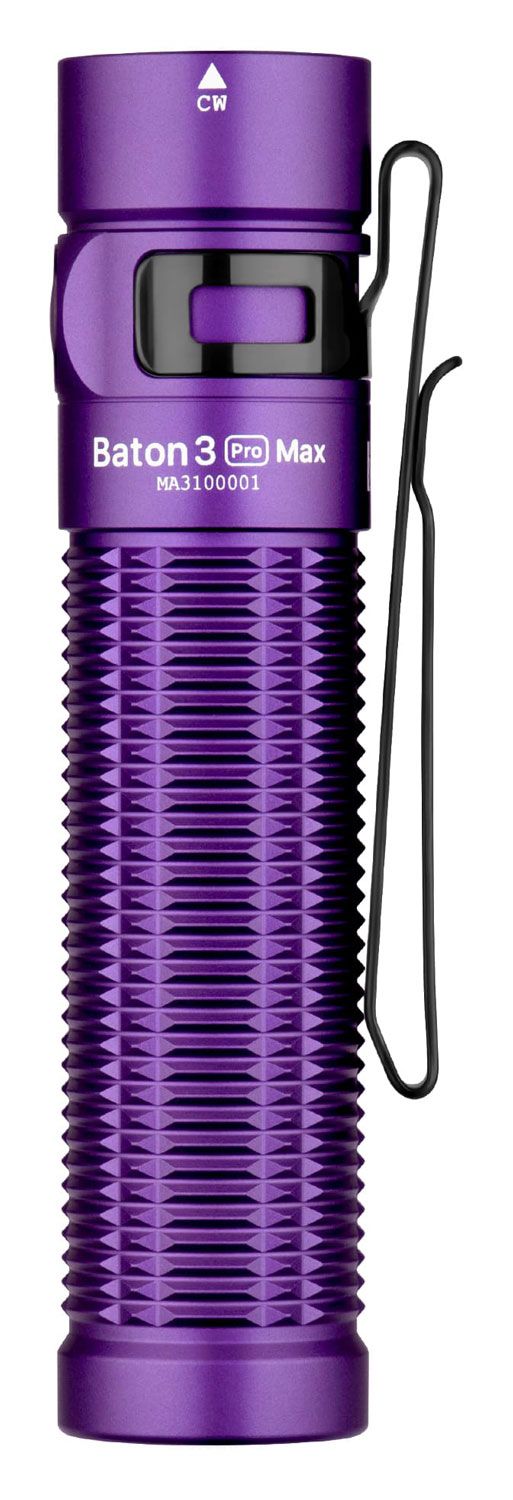 Olight Baton 3 Pro Max Rechargeable LED Flashlight, Purple, 2500