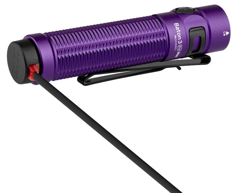 Olight Baton 3 Pro Max Rechargeable LED Flashlight, Purple, 2500