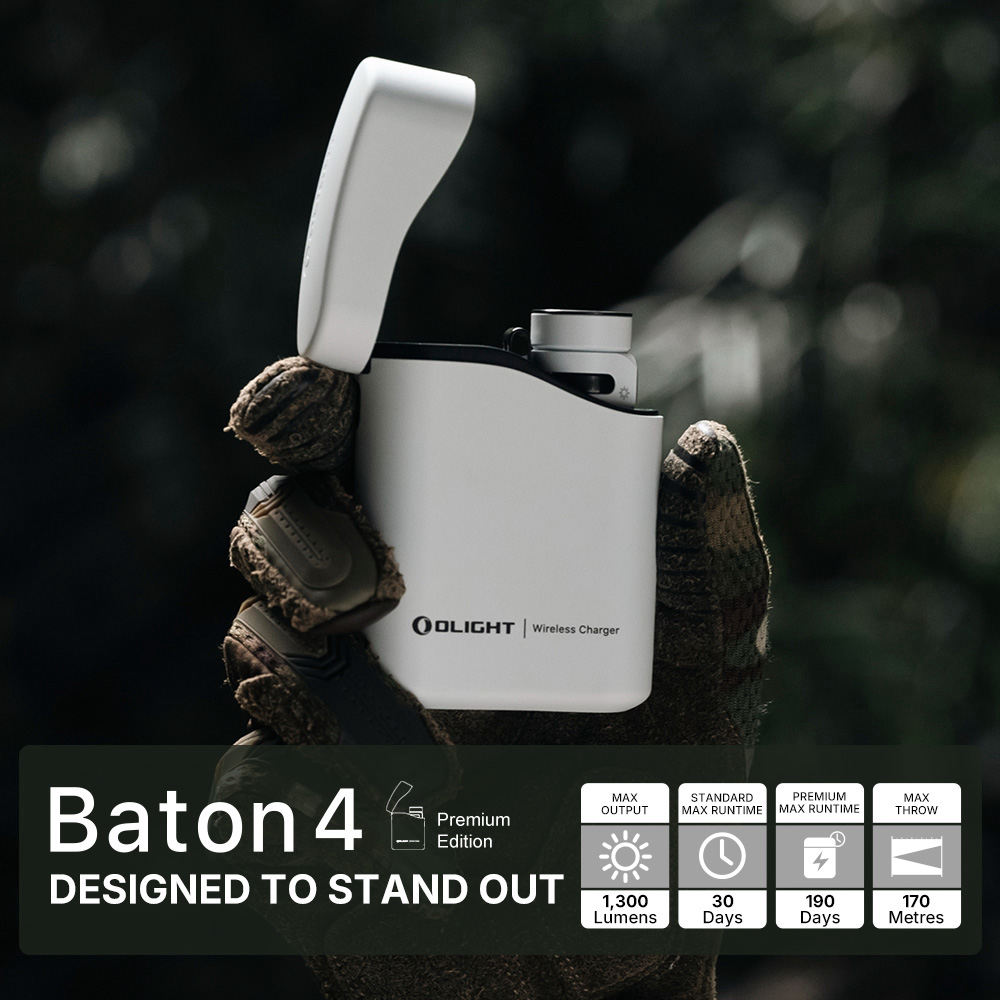 Olight Baton 4 Premium Edition Rechargeable LED Flashlight with