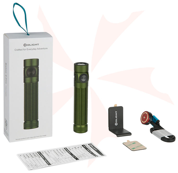 Olight Baton 4 Pro Rechargeable LED Flashlight, OD Green, 1600 Max