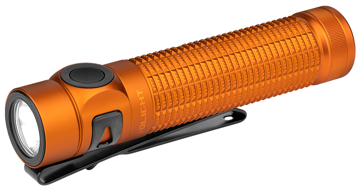 Olight Baton 4 Pro Rechargeable LED Flashlight, Orange, 1600 Max