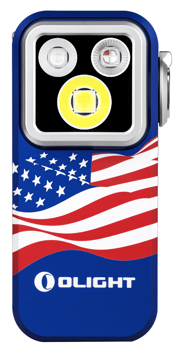 Olight Oclip Pro S Clip Light, Stars and Stripes, 600 Max Lumens