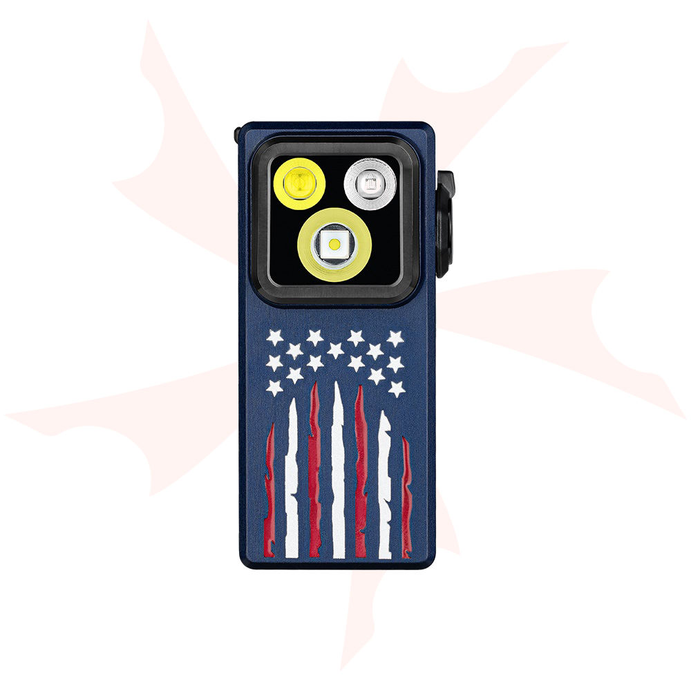 OLIGHT(オーライト) i1r2 Pro : Stars & Stripes Olight i1R 2 Pro USB-C Rechargeable Keychain Light Kit
