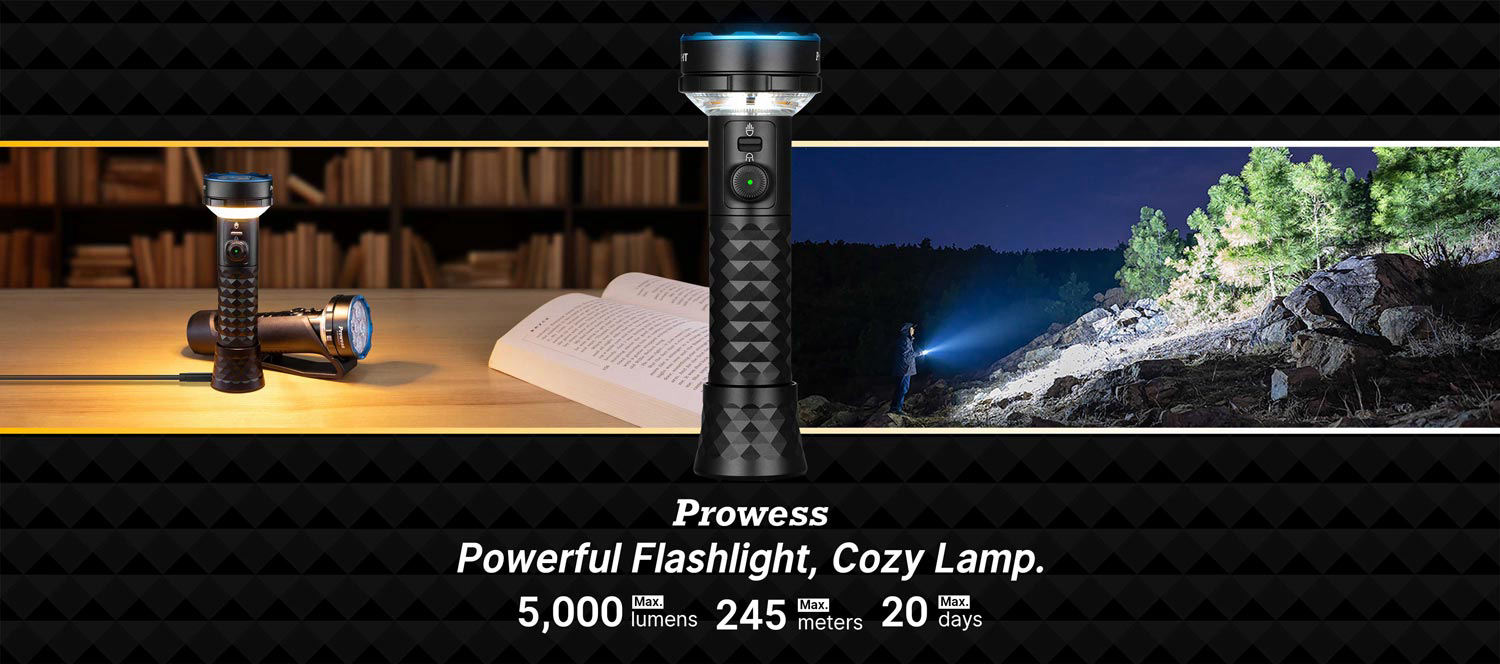 Olight Prowess Dual-Direction LED Flashlight with Holster, Black