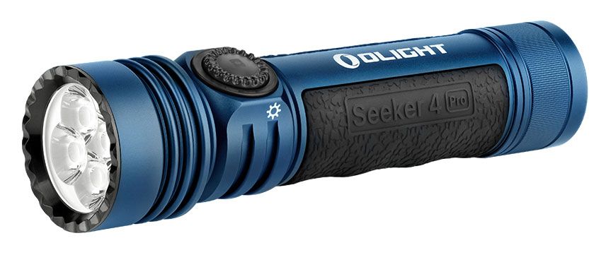 Olight Seeker 4 Pro Rechargeable Cool White LED Flashlight, Midnight Blue,  4600 Max Lumens - KnifeCenter - SEEKER-4-PRO-MDBL