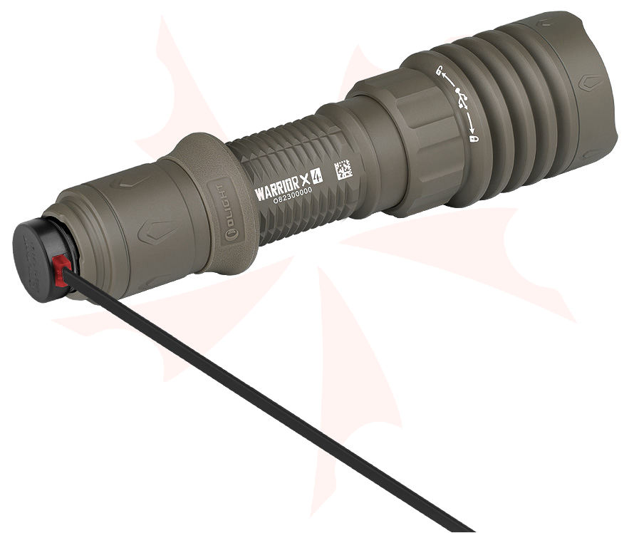 Olight Warrior X 4 Tactical Rechargeable LED Flashlight, Flat Dark