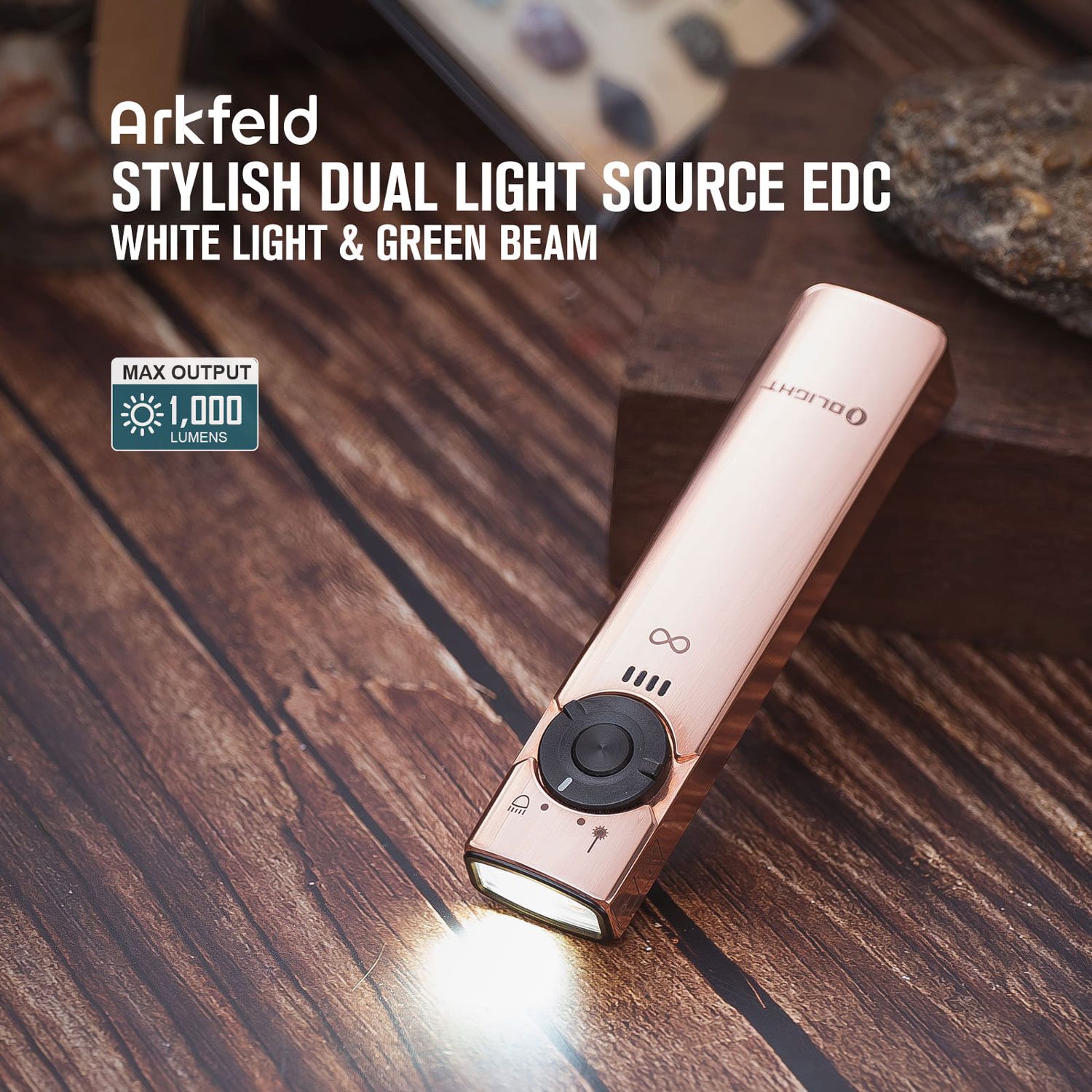 Olight Limited Edition Eternal 3 Copper Arkfeld Rechargeable LED Flat  Flashlight, 1000 Max Lumens