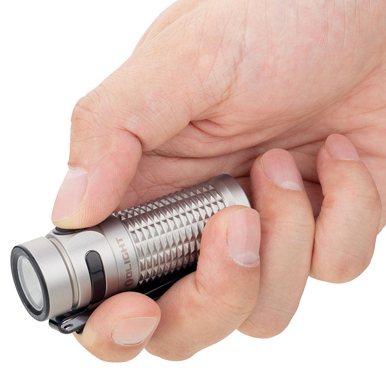 Olight Baton 3 Rechargeable LED Flashlight, Blasted Stainless