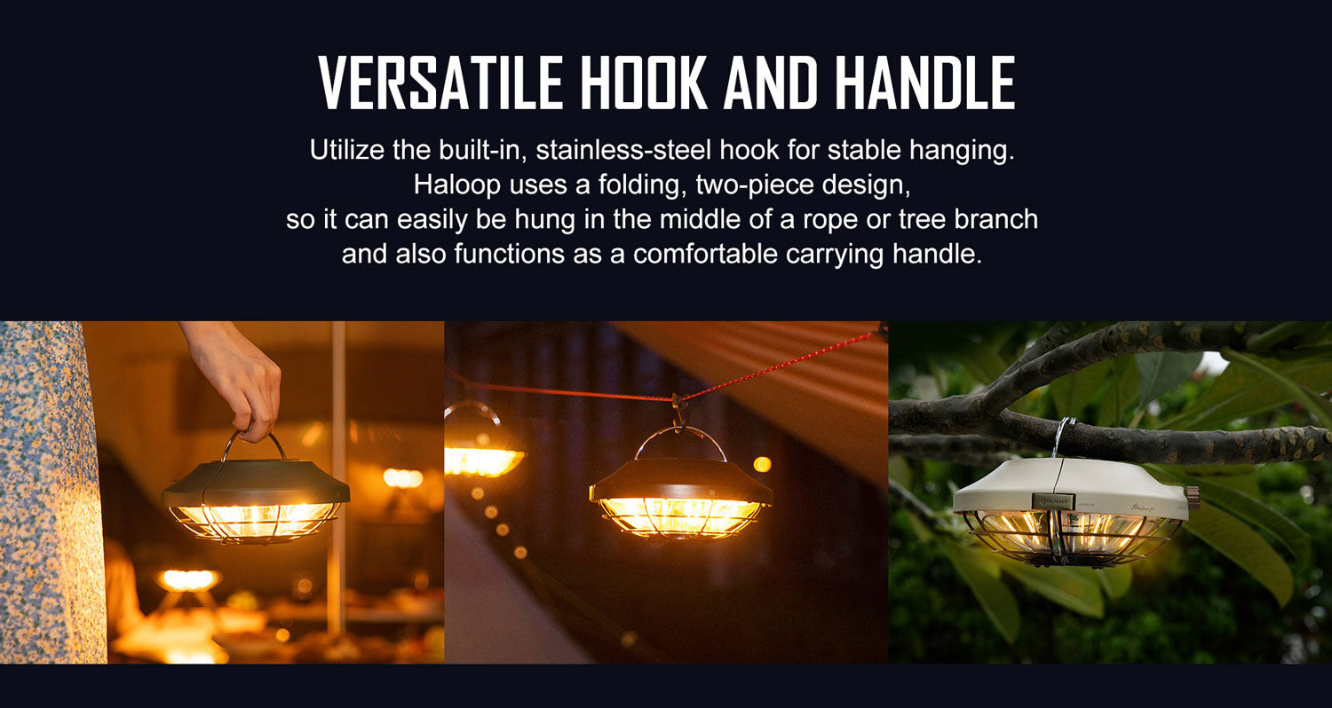 Olight Haloop Rechargeable UFO Camping and Umbrella Light, Forest