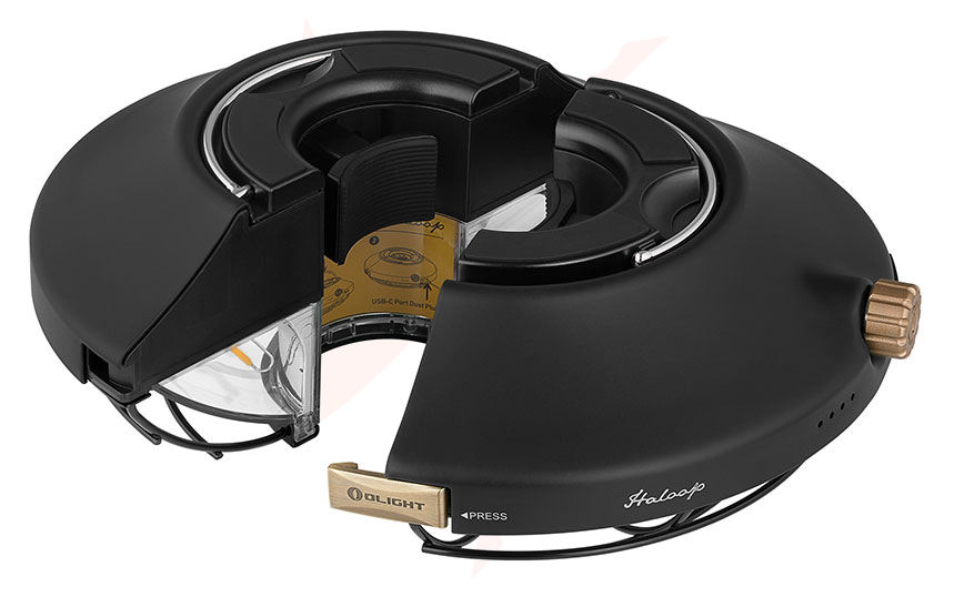 Olight Haloop Rechargeable UFO Camping and Umbrella Light, Black