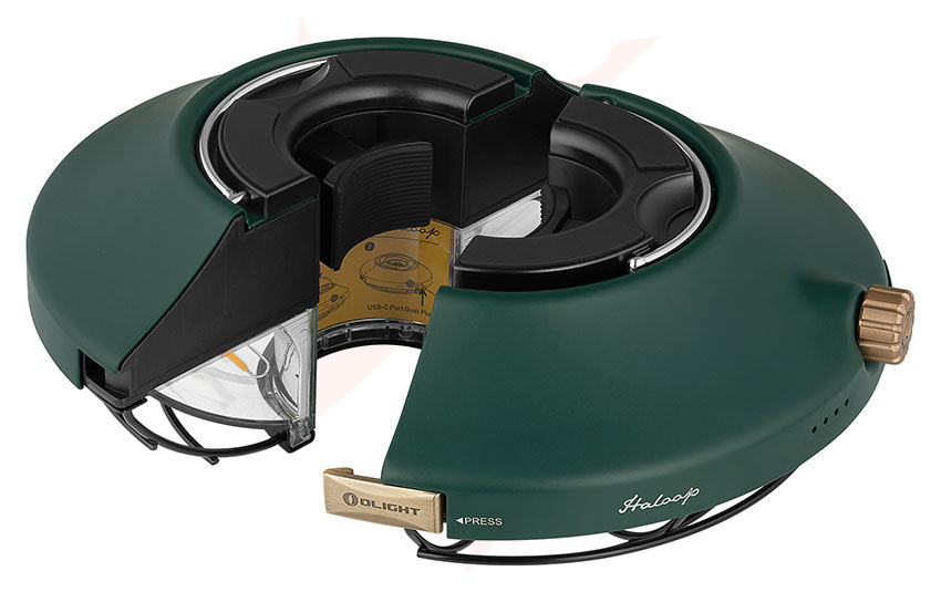 Olight Haloop Rechargeable UFO Camping and Umbrella Light, Forest