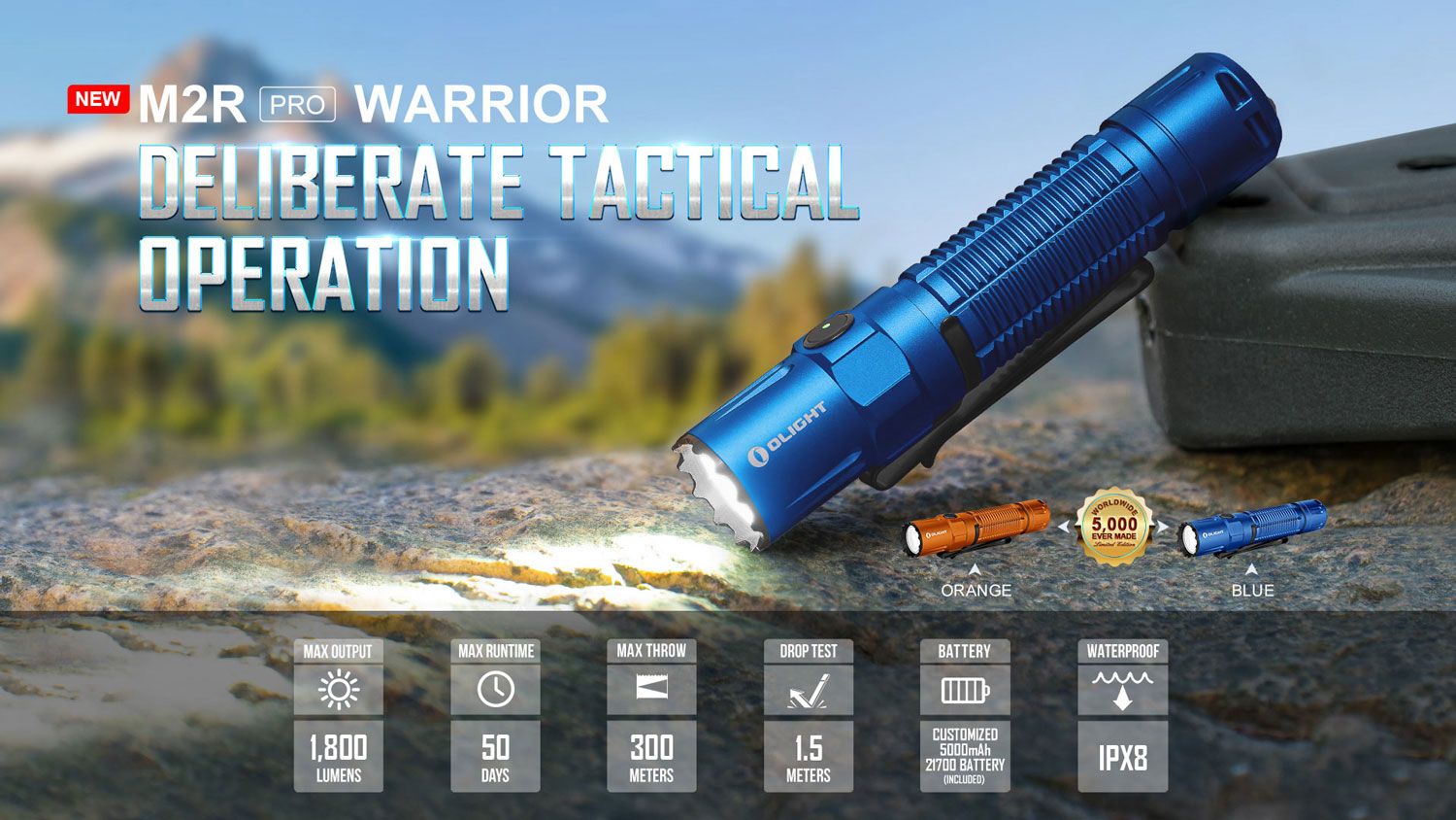 Olight Limited Edition M2R Pro Warrior Rechargeable LED Tactical 