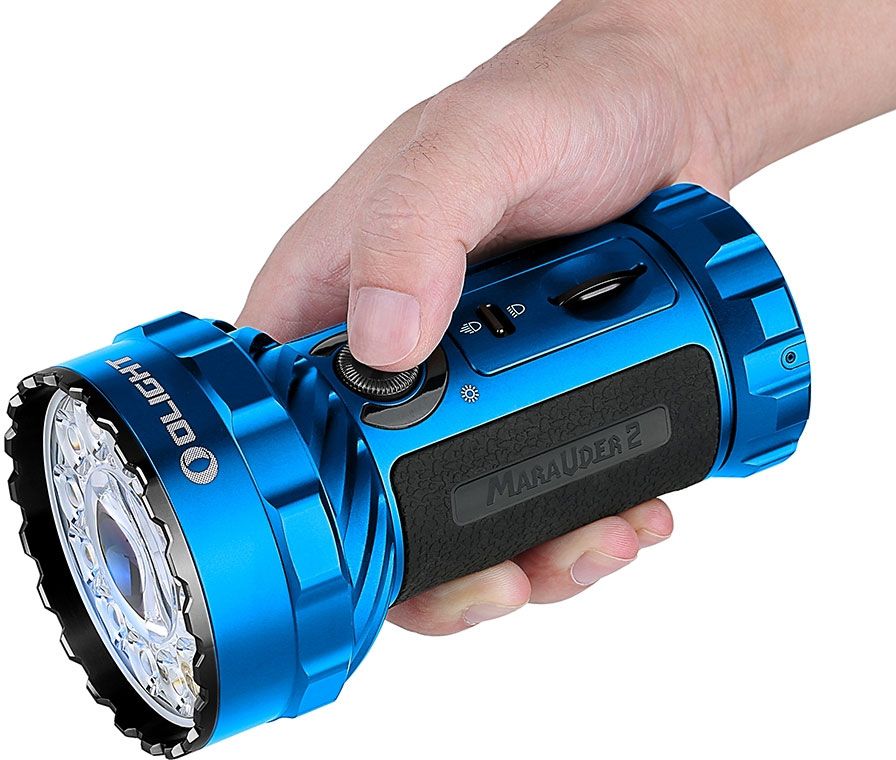 Olight Limited Edition Blue Marauder 2 Variable-Output Rechargeable LED  Floodlight, 14,000 Max Lumens - KnifeCenter - Discontinued