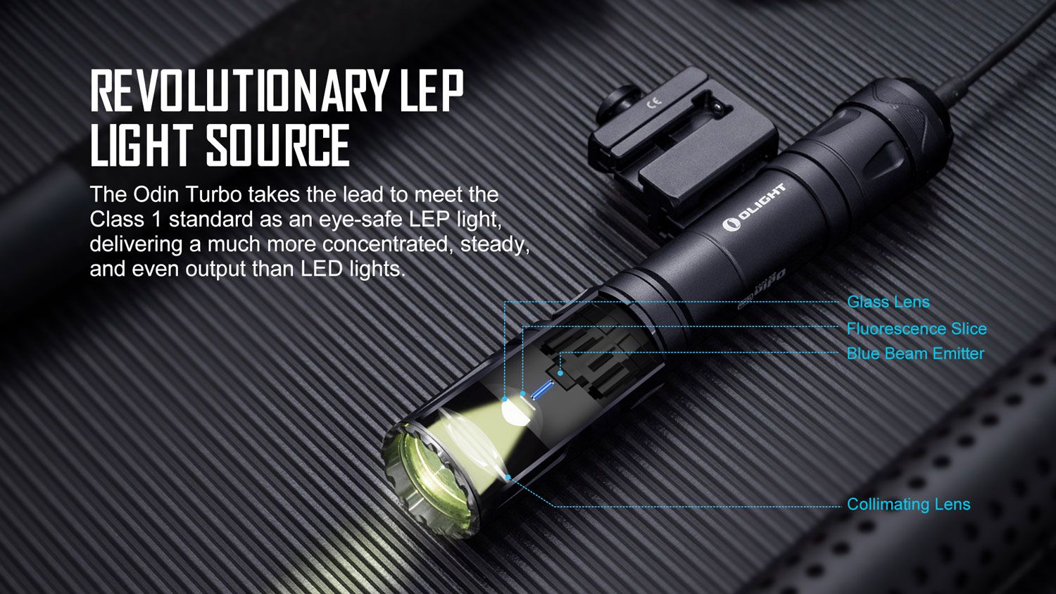 Olight Odin Turbo Rechargeable Tactical LEP Weaponlight, Black 