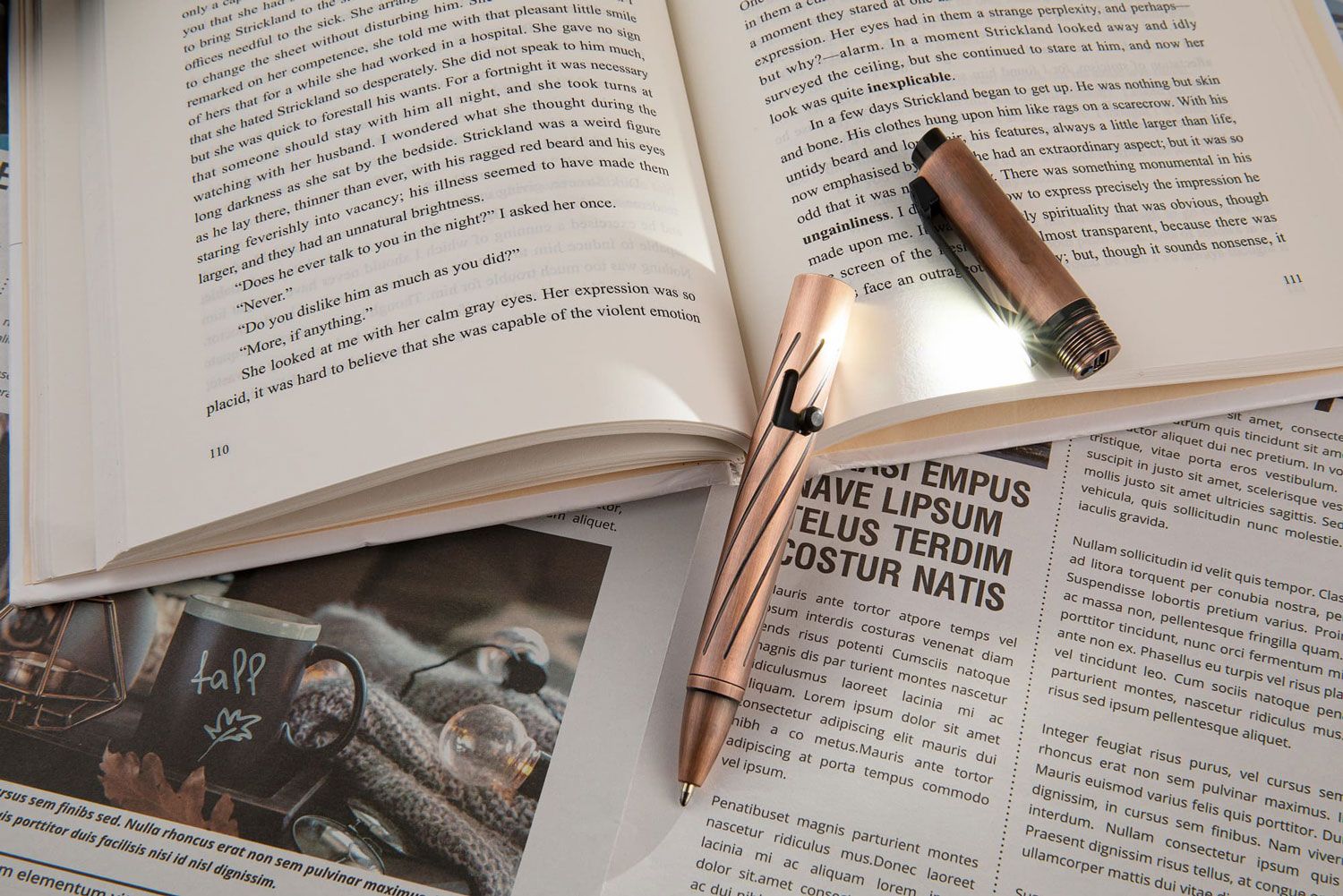 Olight Limited Edition O'Pen Pro Pen Copper with Integrated Rechargeable  LED Flashlight and Laser Pointer 120 Max Lumens