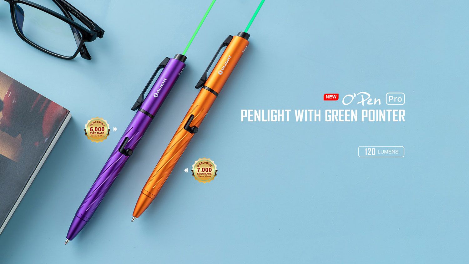 Olight O'Pen Pro - Lampe Stylo Laser Noir 120 Lumens