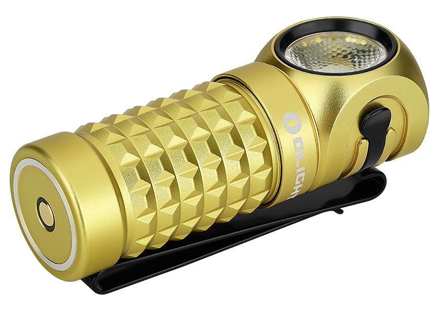 Olight Limited Edition Perun Mini Kit Right-Angle Rechargeable LED  Flashlight with Headband, Yellow, 1000 Max Lumens - KnifeCenter