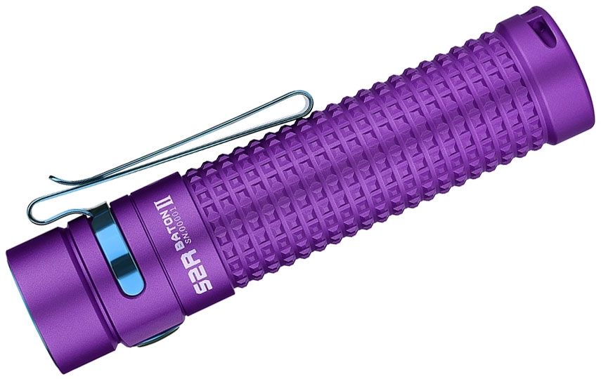 Olight S2R II Rechargeable Baton Purple Variable-Output LED Flashlight ...
