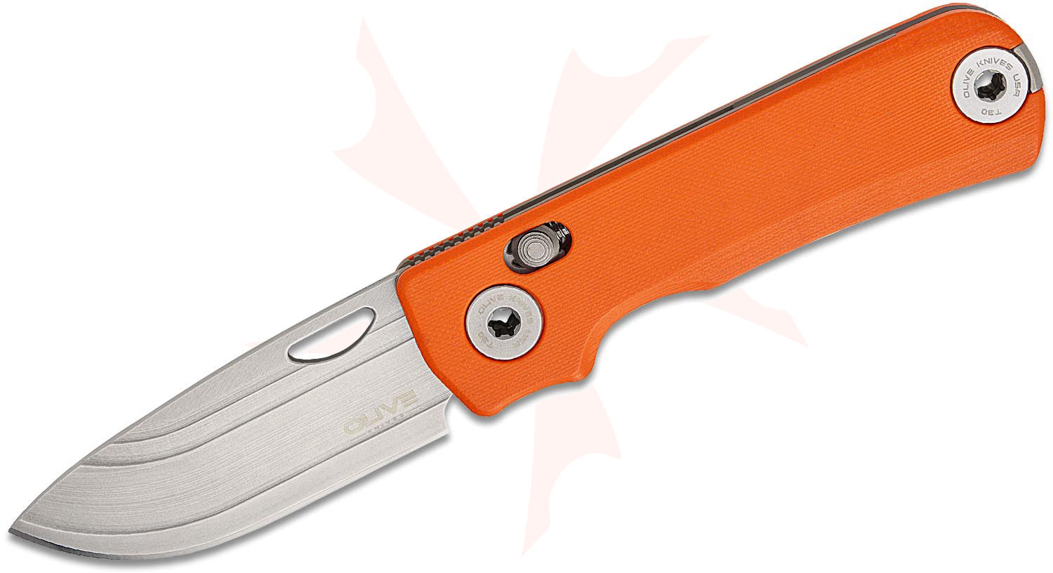 Olive Knife Lenta Compression Spring Bar Folding Knife 3.13