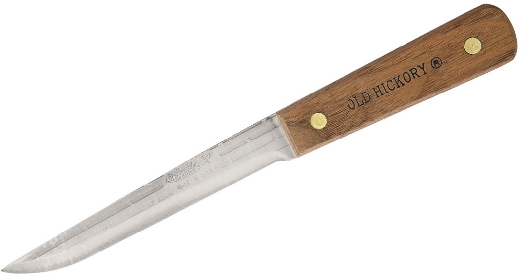 Hickory Boning Knife 6" Carbon Blade Wood USA Made - KnifeCenter - 7000TC