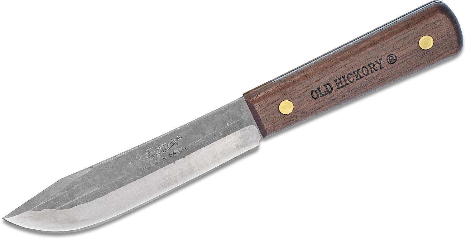 Old Hunting Knife 5.5" Carbon Steel Blade, Leather Sheath - KnifeCenter - 7026
