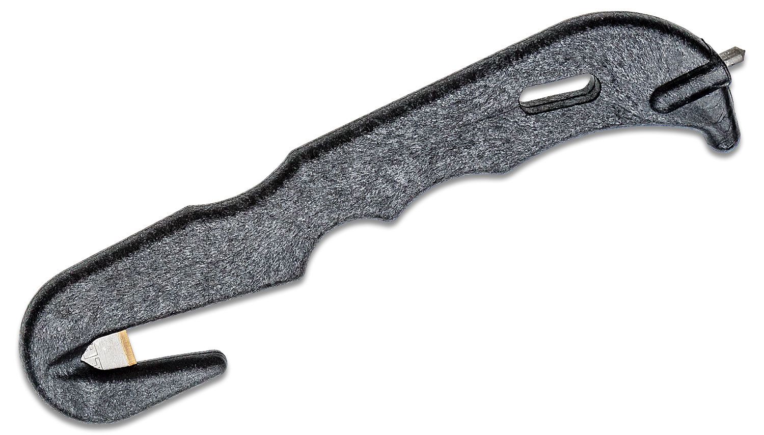 Ontario Jericho J-Hook Strap Cutter, Black Glass Filled Nylon, 6.5 Overall  - KnifeCenter - 0420