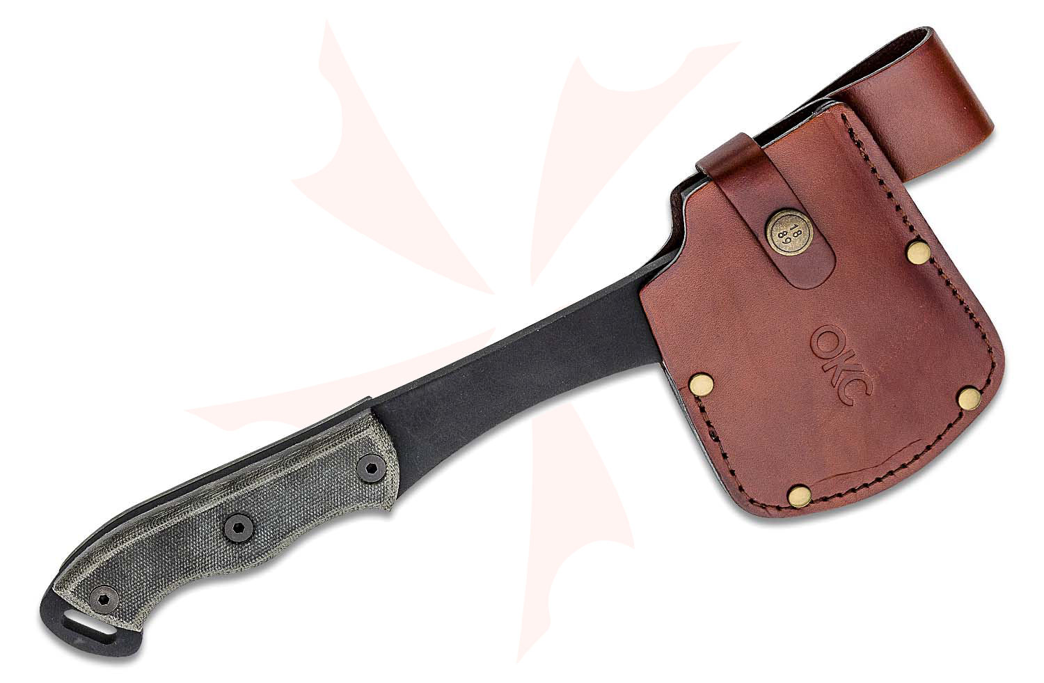 Ontario Camp Plus Hatchet 12" Overall, Black Carbon Steel Blade, OD