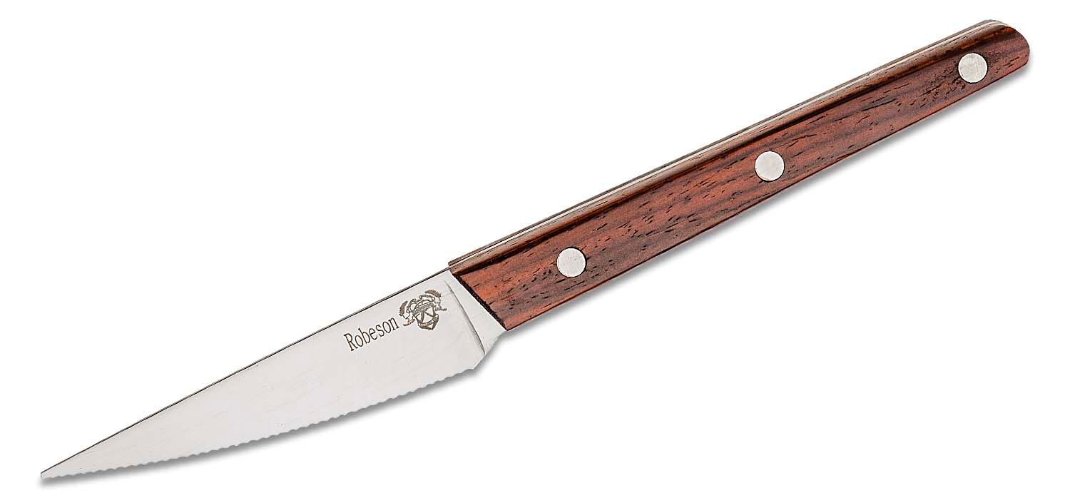 Ontario Robeson Viking 4-Piece Steak Knife Set, 4 Sandvik 14C28N Serrated  Blades - KnifeCenter - 6416 - Discontinued