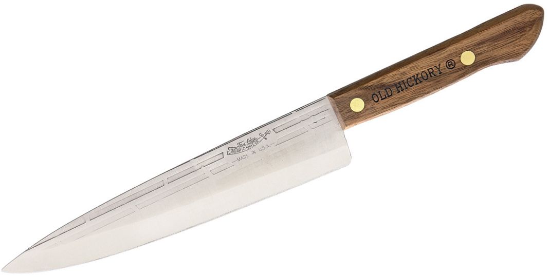 Old Hickory Cook Knife 8" Carbon Steel Blade, Hardwood Handle - KnifeCenter 7045TC