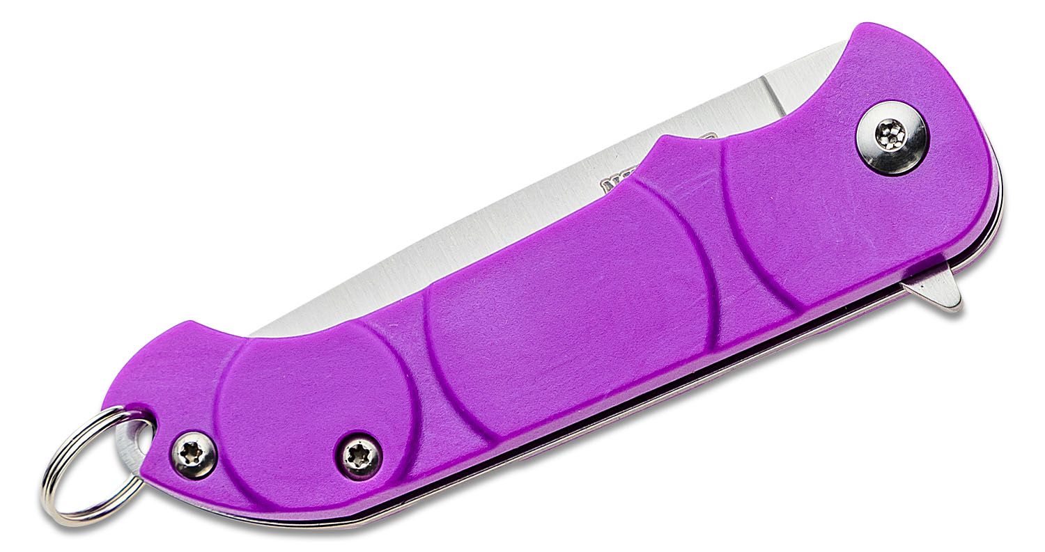 Ontario Navigator Keyring Flipper Knife 2.13 Satin Plain Blade, Purple  Synthetic Handles - KnifeCenter - ON8900PUR