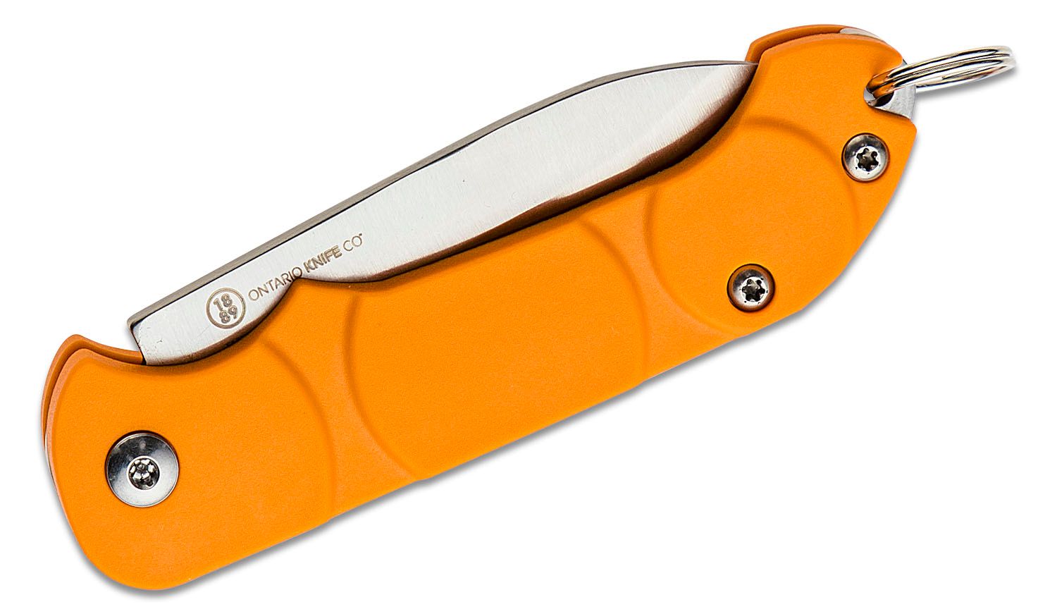 Ontario Traveler Keyring Folding Knife 2.13 Satin Plain Blade