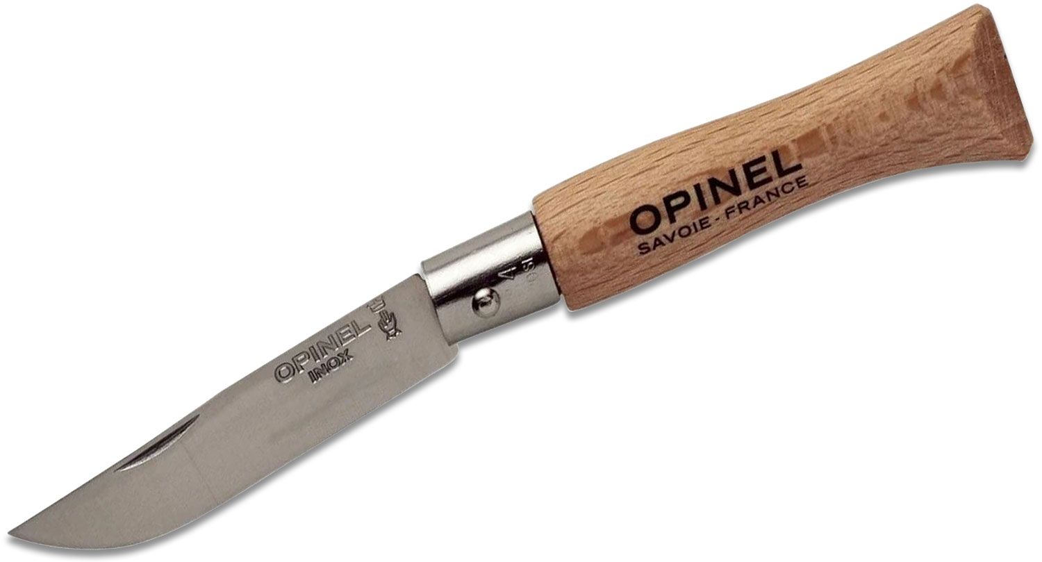 Knife　Beechwood　Opinel　Blade,　Plain　N04　12C27　Sandvik　2