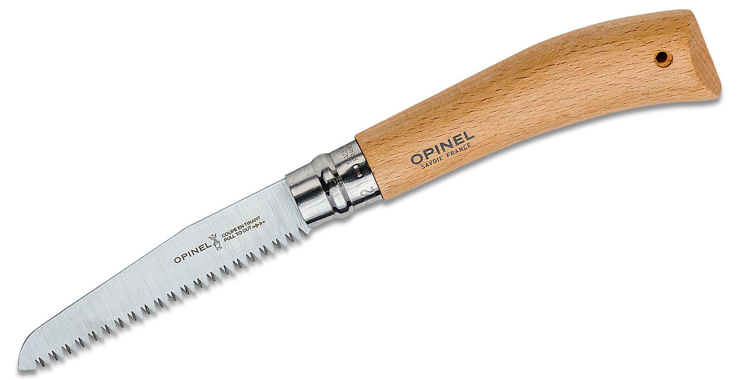 Opinel N012 Folding Sawblade Knife 5 Sandvik 12C27 Locking Blade,  Beechwood Handle - KnifeCenter - 165126