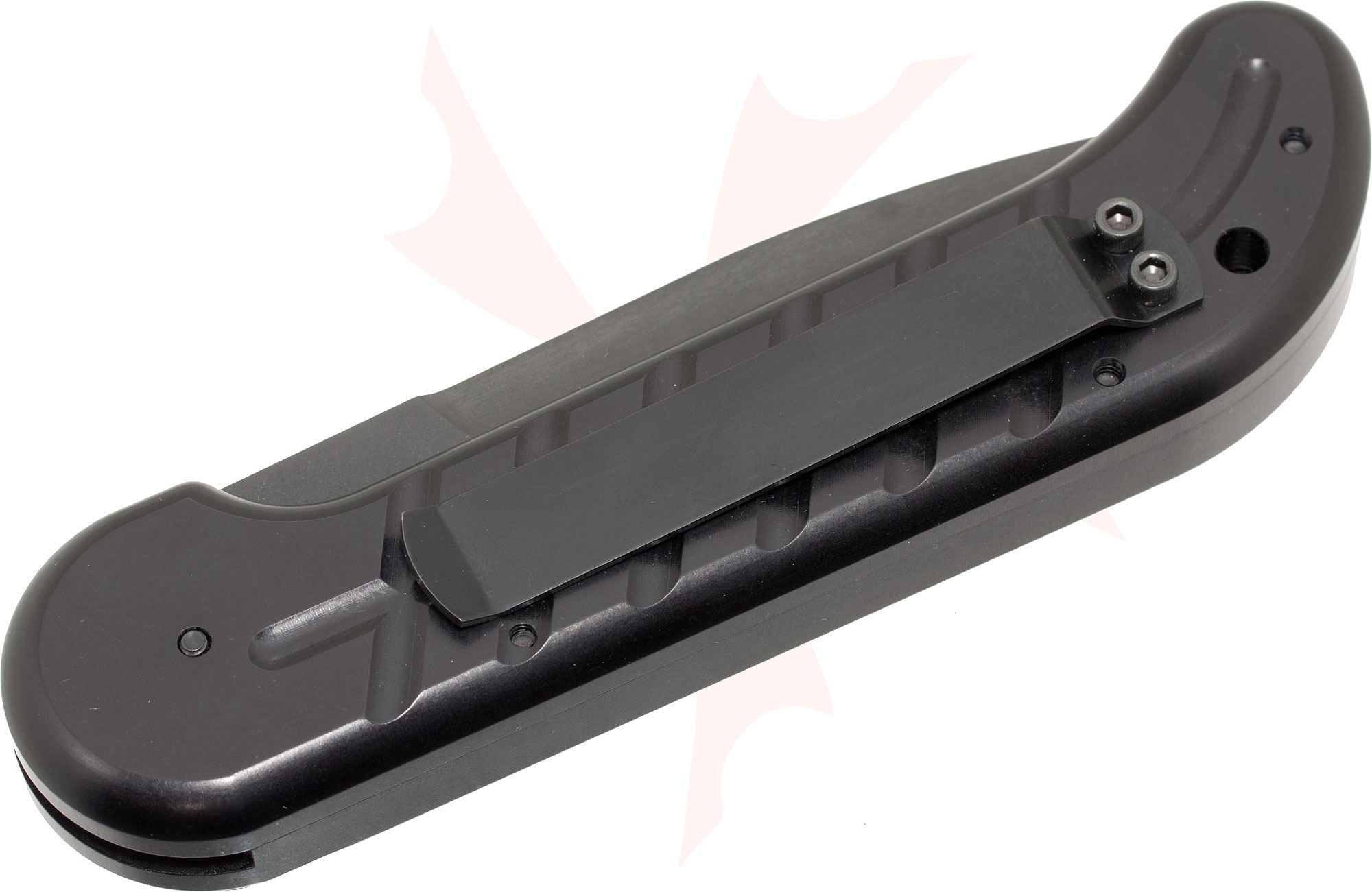 Ox Original Black Automatic Knife 33/4" Plain Blade, Aluminum