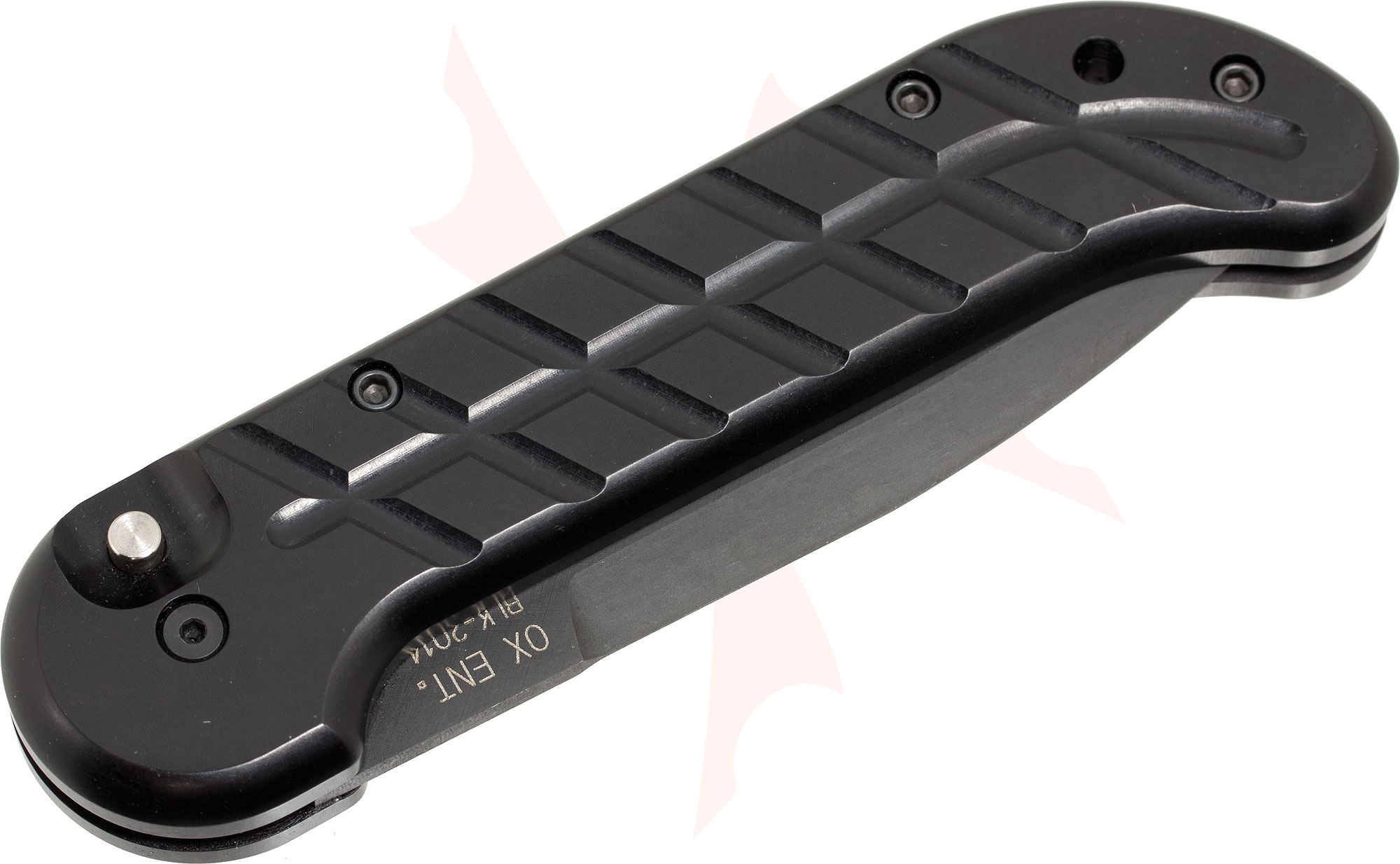 Ox Original Black Automatic Knife 33/4" Plain Blade, Aluminum