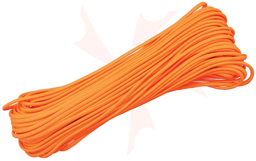 Corda Paracord 550 Arancione Neon – 100 Piedi (30 Metri) – Made In USA – E.L. Wood Braiding Company