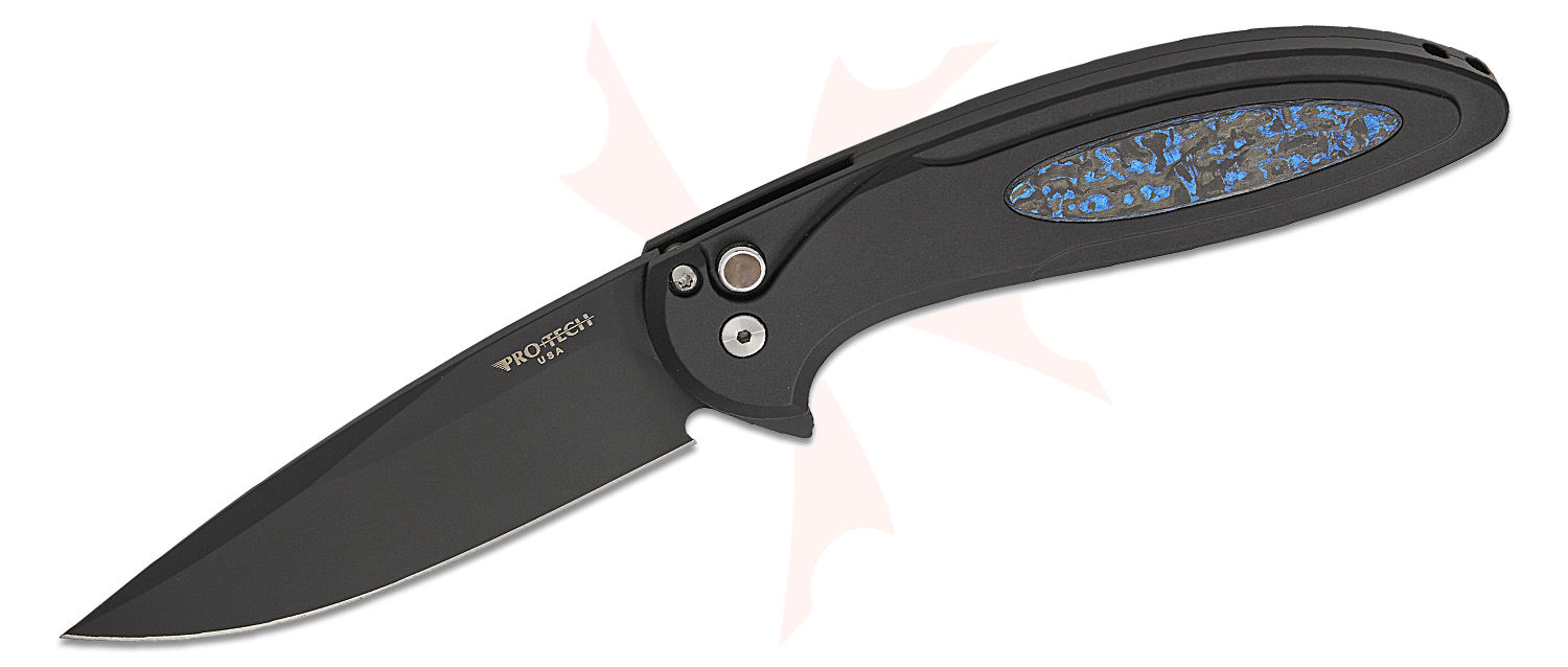 Pro-Tech Cambria folding knife open on white background