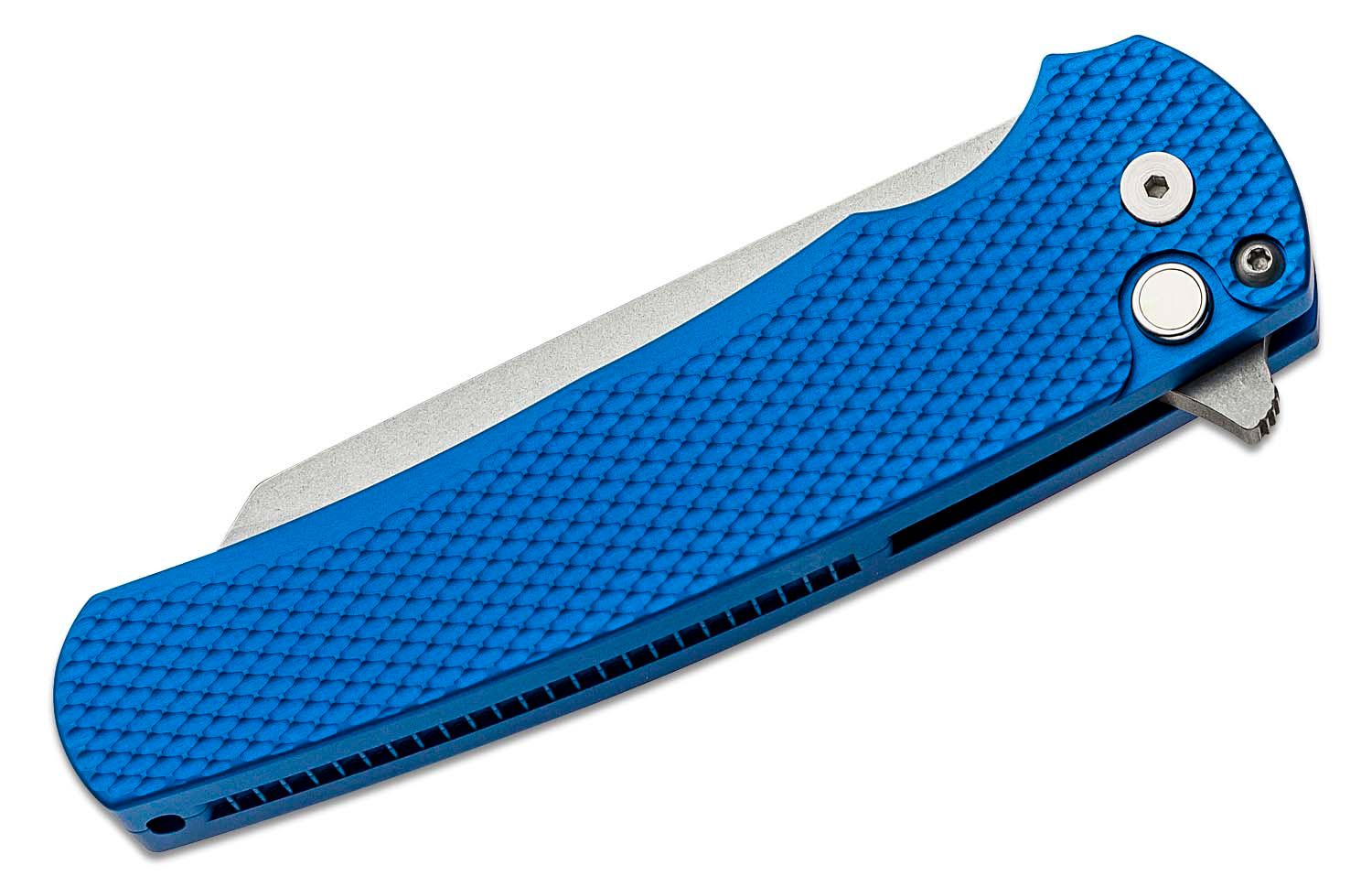 V-TECH SHARK TOOTH BLUE FOLDING KNIFE 3.5 BLADE 8.5 FULL 440 STAINLESS  STEEL