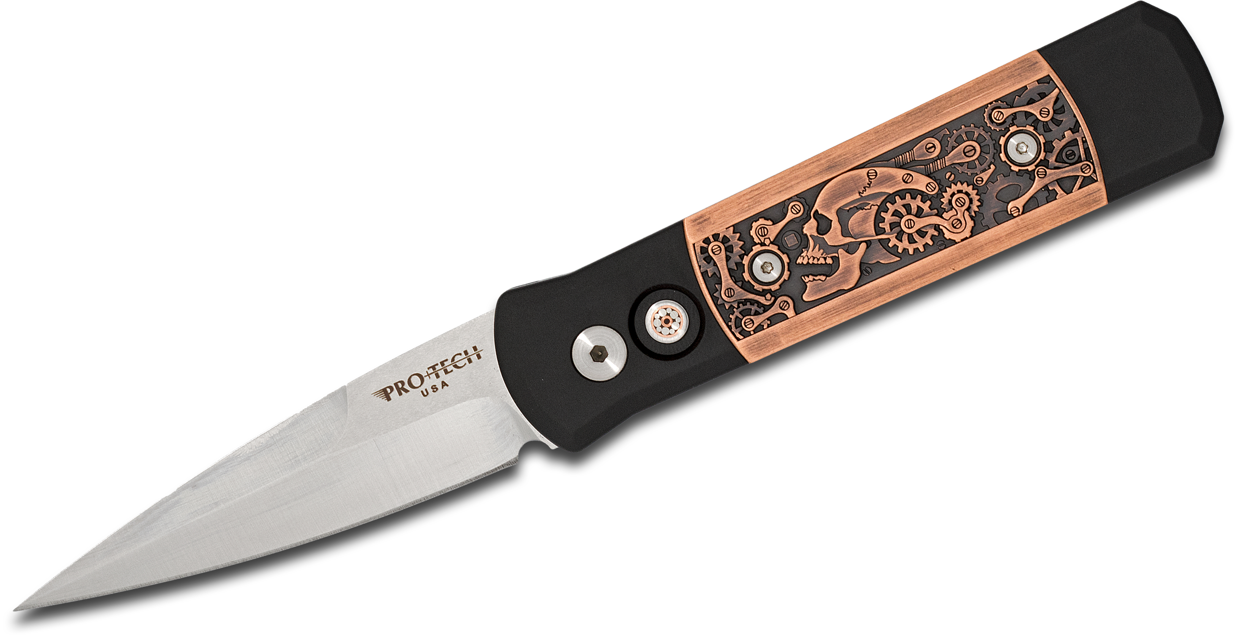 Protech 7SP-4 Limited Edition Steampunk Godson AUTO Folding Knife