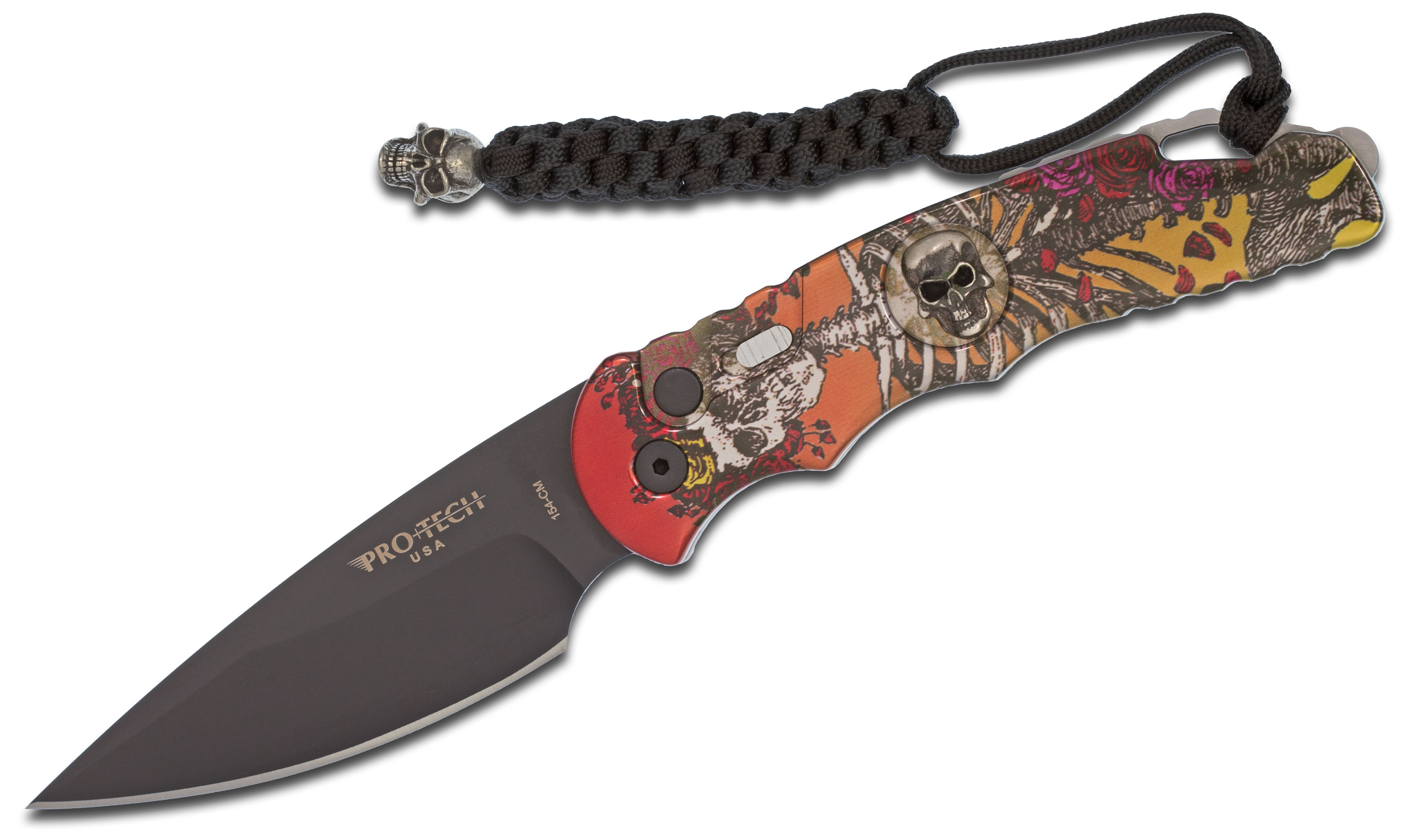 Pro-Tech TR-4.79 Limited Edition Skeleton and Rose AUTO Folding