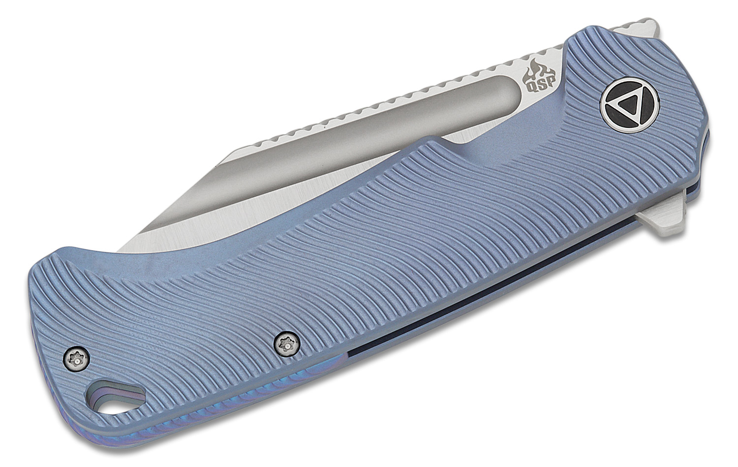 ★【ライノ】 QSP Knives Rhino M390 Black Flat Blade Black Titanium w