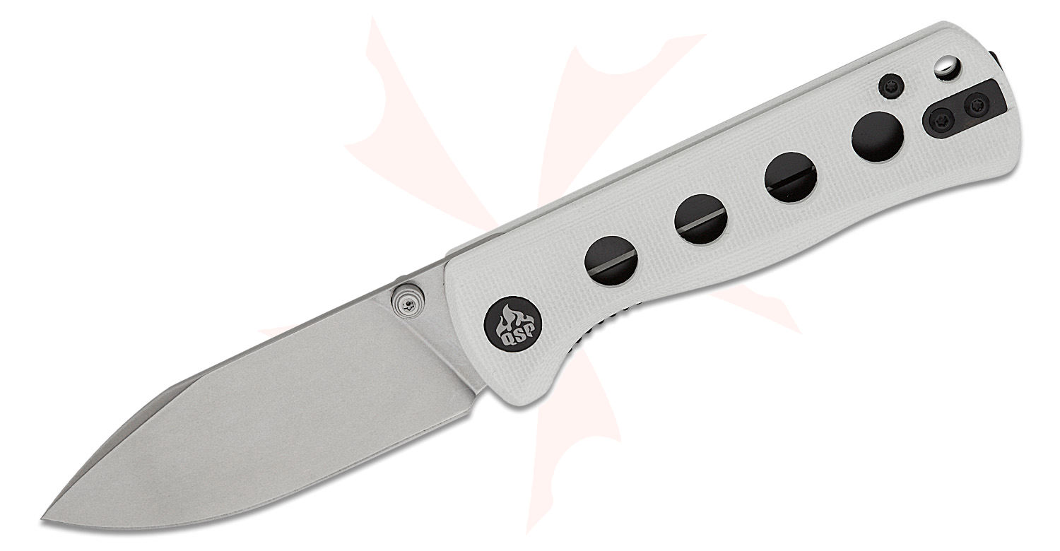 QSP Knives Canary Folding Knife 2.84" 14C28N Stonewashed Drop Point