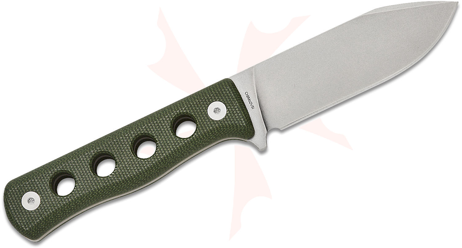 QSP Knives Canary Fixed Blade Knife 4.25" Cr8Mo2VSi Stonewashed Drop