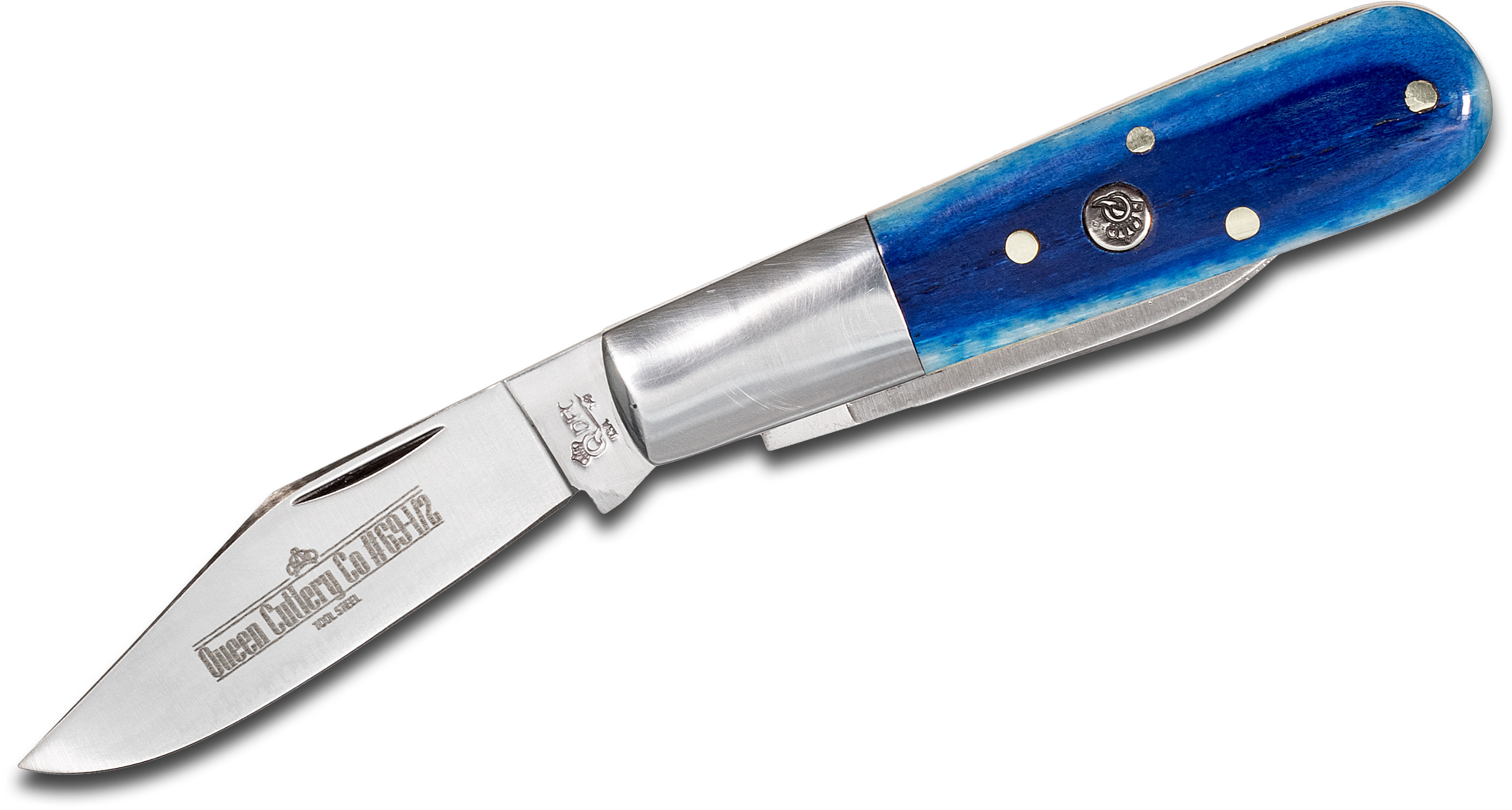 Queen Cutlery #69 Blue Bone Multi-Blade Barlow 3.5