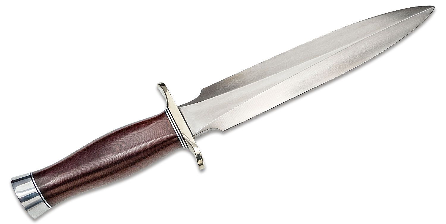 Randall Made Knives Custom Model 2 Letter Opener Knife 4 Double Edge  Dagger Blade, Maroon Micarta Handle, Leather Sheath - KnifeCenter - Model  2-4