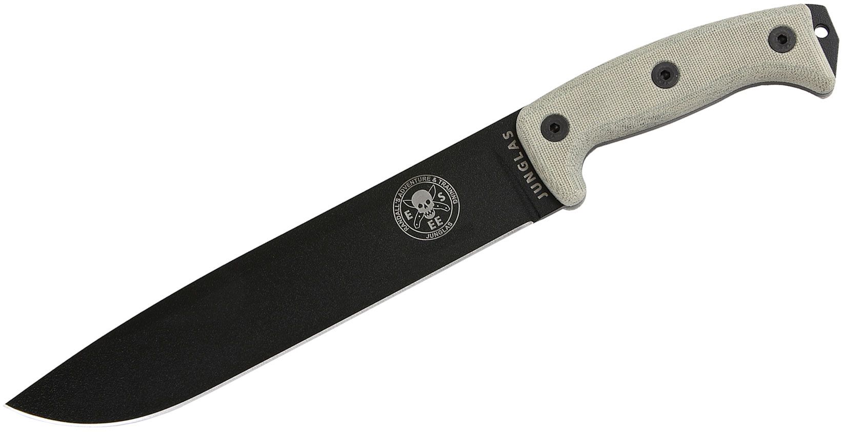 ESEE Knives Junglas Black Blade Black Sheath JUNGLAS-E Authorized Dealer 