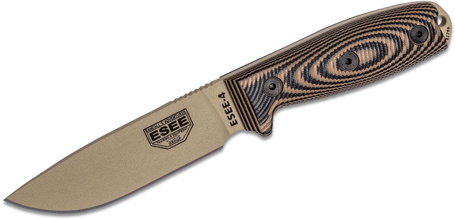 ESEE Knives ESEE-4PDT-005 Desert Tan Plain Edge, 3D Machined 