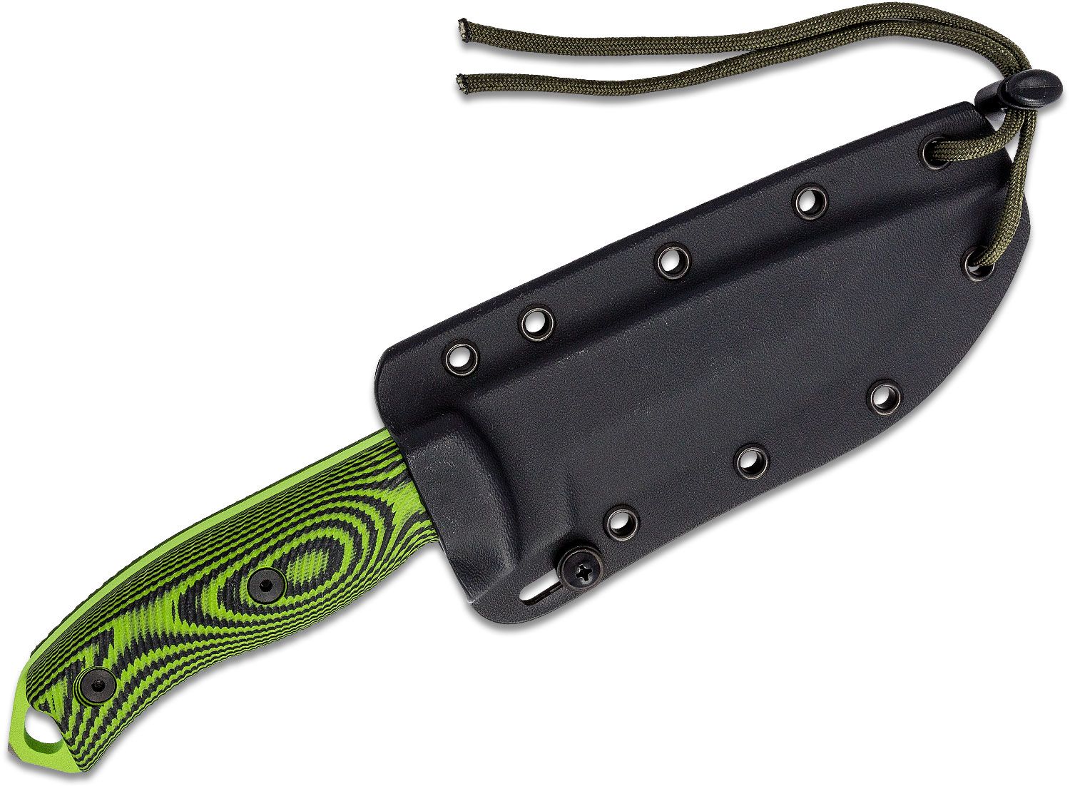 ESEE-5P (Glass Breaker) Black Plain Edge Fixed Blade w/ Green