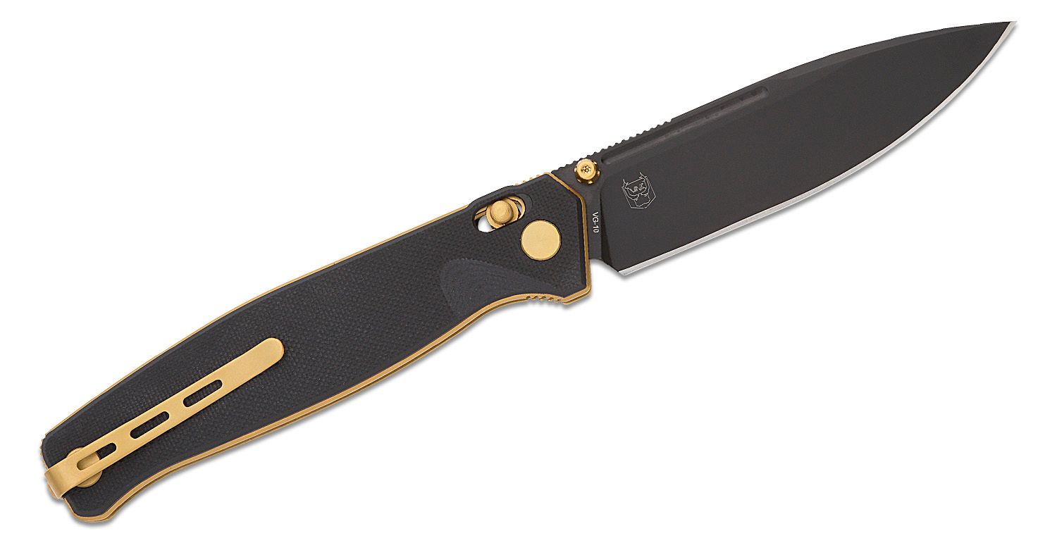 Real Steel Huginn Black G-10 Satin Drop Point Knife Blade HQ